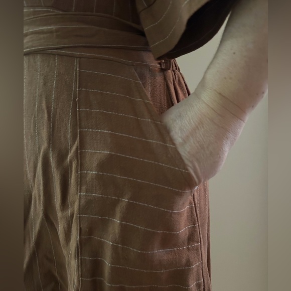 Cute Cocoa Brown w/ white stripe Dress - Picture 6 of 8